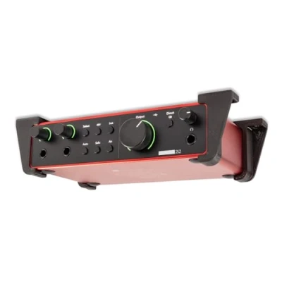 Image of P3D LAB TuneGrip Desk Mount for Focusrite Scarlett 2i2 4th Gen Bracket Black: A Perfectly Sized, Strong, &amp; Secure Home Your Audio Interface 3 Years Warranty Made in UK