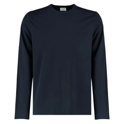 Image of Kustom Kit Mens Long Sleeve T Shirts, Navy Blue, X Large. KK510