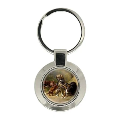 Image of Happy Family (Gun Dogs) by Carl Reichert Key Ring