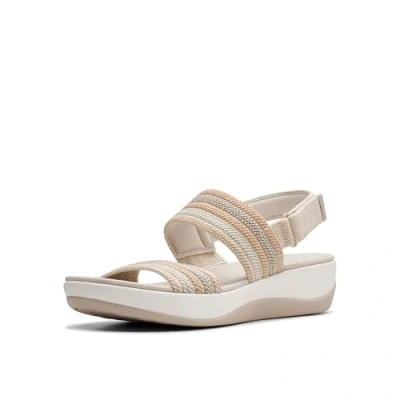 Image of Clarks Women&#039;s Arla Stroll Sandal, Beige Combi, 3.5 UK