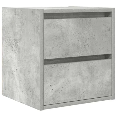 Image of vidaXL Wall Mounted Bedside Cabinet/Nightstand Engineered Wood, Concrete Grey 38x34x40 cm