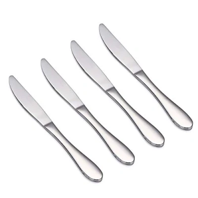 Image of VANRA 4 Piece Kids Cutlery Set Stainless Steel Children Steak Knife Child Silver 7 inch (4 Knives)