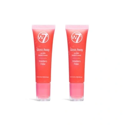 Image of W7 Gloss Away Lip Balm 2Pcs Nourishing Formula With Shea Butter Strawberry