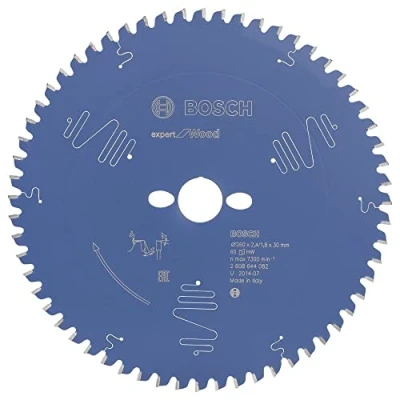 Image of Bosch Accessories 2608644082 EXWOB 60 Tooth Top Precision Circular Saw Blade, 0 V, Blue