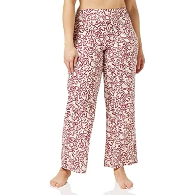 Image of Calvin Klein Women&#039;s Sleep Pant 000QS6850E, Beige (Emily Graffiti_Dew), S