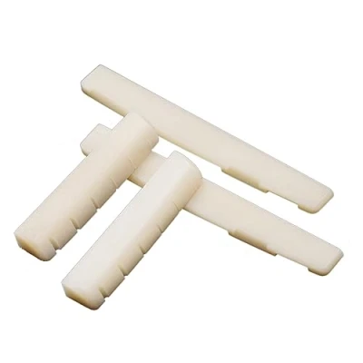 Image of Acoustic Guitar Bone Bridge Saddle and Nut for 6 String Real Cattle Replacements
