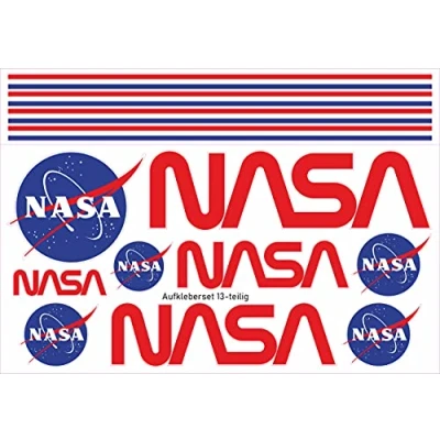 Image of beihaasnatuerlich® Sticker NASA 13 Piece Set Car Emblem Contour Cut Astronaut Space for Car, Motorcycle, RC Model Making