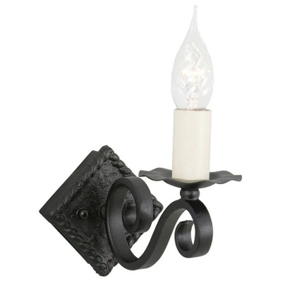 Image of Rectory 1 Light Indoor Candle Wall Black, E14
