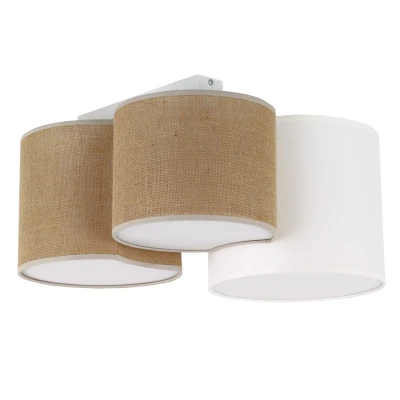 Image of Mona Cylindrical Ceiling Light White, Brown 3xE27