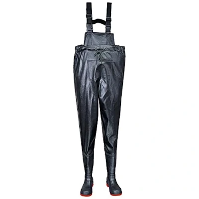 Image of Portwest Safety Chest Wader S5, Size: 45, Colour: Black, FW74BKR45