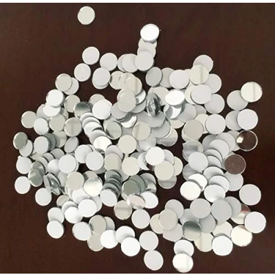 Image of Set of 200pcs Small Round Glass Crafts, Real Mirror Mosaic Tiles (Dia 1x1cm)