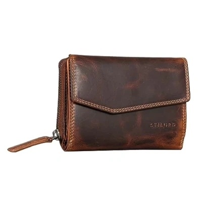 Image of STILORD &#039;Lark&#039; Small Ladie&#039;s Purse with Card Holder Coin Women&#039;s Wallet Travel Case Genuine Leather, Colour:Salerno Brown
