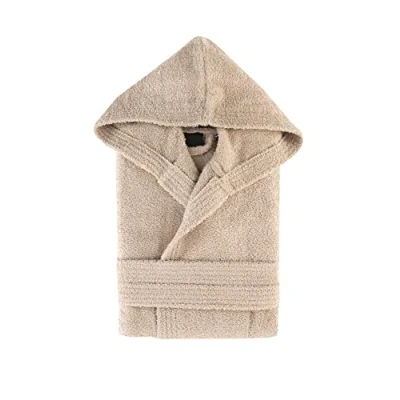 Image of Top Towels Unisex Bathrobe Shower for Men or Women with Hood 100% Cotton 500 g/m2 Terry Robe