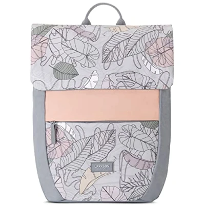 Image of LARKSON Backpack Women Small Blushed Leaves RONJA Modern and Elegant Daypack for University, Leisure, Work Women&#039;s Fashion Backpacks 13 Inch Laptop Compartment Water repellent