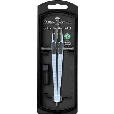 Image of FABER CASTELL Grip 574474 Compass with Spare Parts and Leads Sky Blue