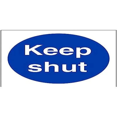 Image of V Safety Keep Shut Fire Door Sign 100mm x Self Adhesive Vinyl