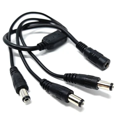 Image of DRUT 3 Way 5.5mm to 2.1mm DC Power Splitter Lead Adapter 12V PSU LED, CCTV Camera Cable (3 Way)
