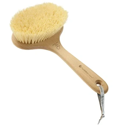 Image of Hydrea London Dry Body Brush Vegan Premium Exfoliating Skin with Extra Long Cactus Bristle, Cellulite Remover, Scrubber, FSC® Certified Beechwood.