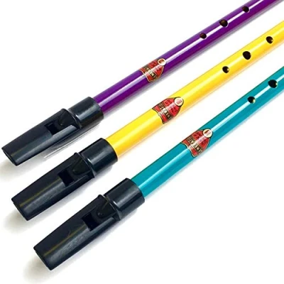Image of Generation Aurora English Penny Whistle In D/Tin Dark Purple, Yellow, Blue Teal (Yellow)