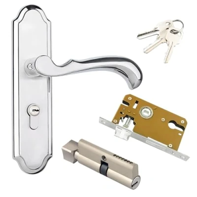 Image of Qrity 1 PCS Lever Latch Handles, Internal Handle, Zinc Alloy Door Lock with Keys, Anti Theft Bathroom Modern Handle
