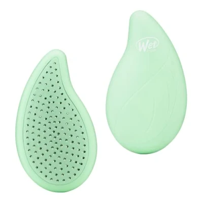 Image of WetBrush Go Green Palm Detangler with Ultra Soft Intelliflex Bristles to Gently Separate Knots Ease, Unique Shape for Comfort Fit, Infused Tea Tree Oil Scalp Health,