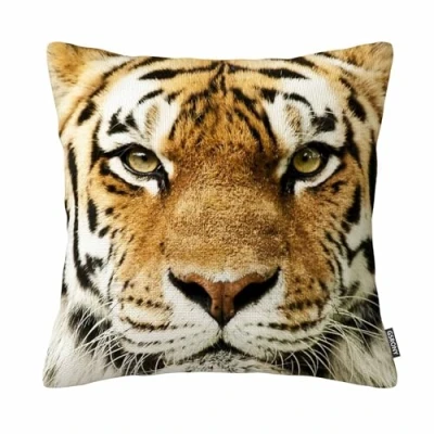 Image of GSRONY Tiger Throw Pillow Covers Yellow Face Cushion Case Home Decor Pillowcase 18x18 Inches