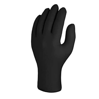 Image of Skytec TX 524 Black Nitrile Disposable Gloves Latex Free, Powder Exam Gloves, Disposable, Surgical, Cleaning, Food Extra Strong,