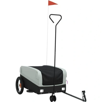 Image of vidaXL Bike Trailer Black and Grey 30 kg Iron