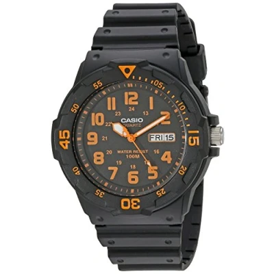 Image of Casio MRW200H 4BV Men&#039;s Watch, Plastic Strap, Black/Black, Strip