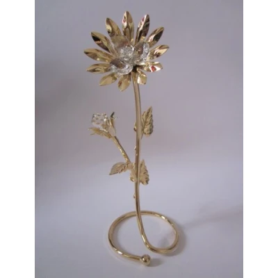 Image of Crystal Temptations SUNFLOWER Ornament Gold Plated with Swarovski Crystals Mother&#039;s day Gift