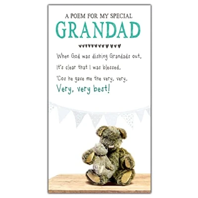 Image of Blessed Greetings Card Grandad Birthday Card, Nice Words Grandad, Happy Cards, Cards