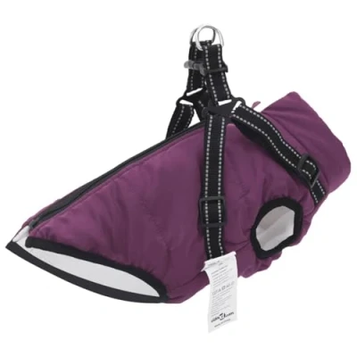 Image of vidaXL Dog Coat with Reflective Waterproof Harness, M, Winter Coat, and Puppy Harness