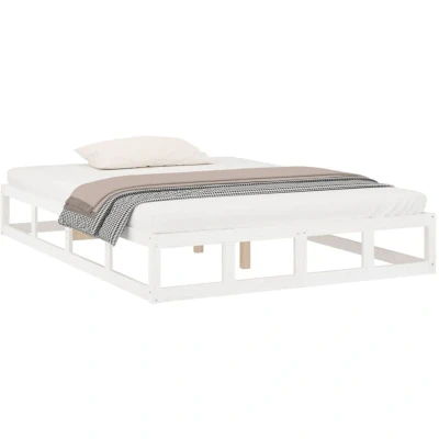 Image of vidaXL Bed Frame without Mattress White Solid Wood 140x200 cm