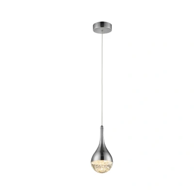 Image of Elie Integrated LED Crystal Ceiling Pendant Chrome Bubble Effect