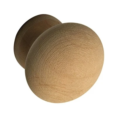 Image of ALLES IM GRIFF Hemera Furniture Knob Diameter 45 mm Made of Wood Depth 29 for Cupboard Raw Alder