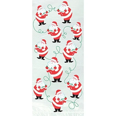 Image of Unique Party 13485 Cellophane Santa Christmas Bags, Pack of 20