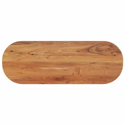 Image of vidaXL Solid Acacia Wood Oval Table Top 110x40x2.5 cm Versatile Use, Brown
