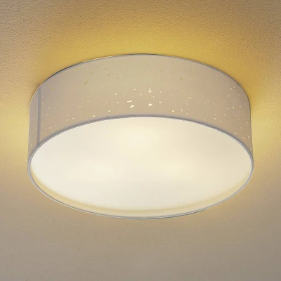 Image of Fischer&amp;Honsel Thor Ceiling Light, Fabric, 40 W, Grey