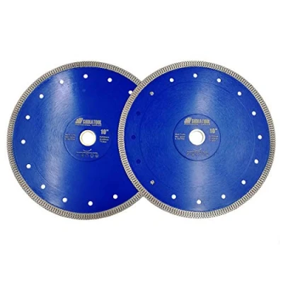 Image of SHDIATOOL Diamond Cutting Disc 2PK 250mm / 10 Inch X Mesh Turbo Saw Blade for Tile Marble Ceramic Porcelain
