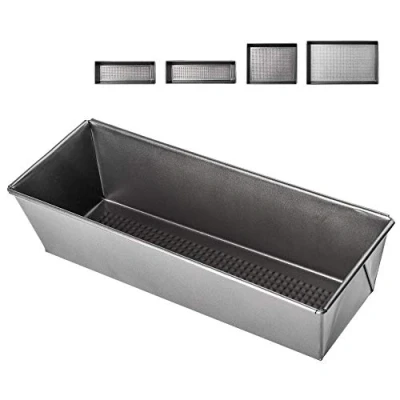 Image of KADAX Baking Tray, Non Stick Coated Tin, Metal Form in Various Sizes, Silver Rectangular Tray with High Edges for Cake, Cookies (31 x 11.5 7.5 cm)