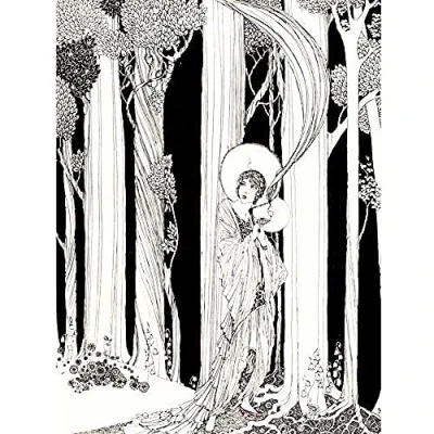 Image of Wee Blue Coo Art Deco Portrait Forest Unframed Wall Print Poster Home Decor Premium