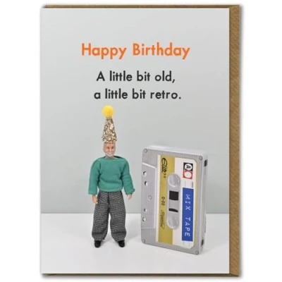 Image of Bold &amp; Bright Funny Birthday Card ‘Old and retro’ Hilariously Cards For Men Cheeky Him Male Friends Mates Partner Novelty Humour