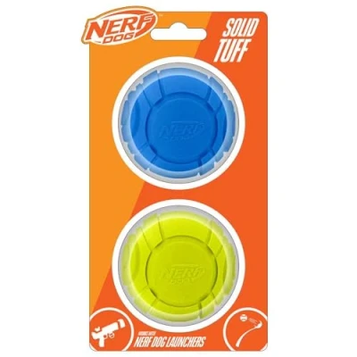 Image of Nerf Dog Sonic Ball Toys, Lightweight, Durable and Water Resistant, 2.5 Inches, For Small/Medium/Large Breeds, Two Pack, Green Orange