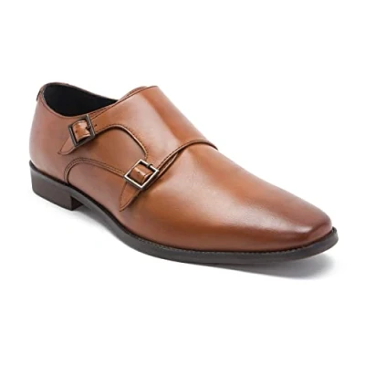 Image of Thomas Crick Men&#039;s Fetz Twin Strap Monk Formal Shoe Tan