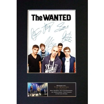 Image of THE WANTED Signed Autograph Mounted Photo Reproduction PRINT A4 Rare Perfect Birthday (297 x 210mm) #208 (Not Framed)