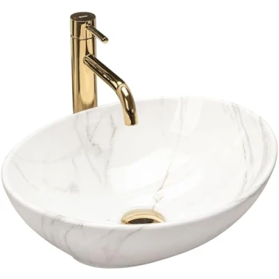 Image of REA U6597 Bathroom Sink Made of Ceramic Stone imitation U6597, Sofia Shiny Aiax 35 X 40 Cm