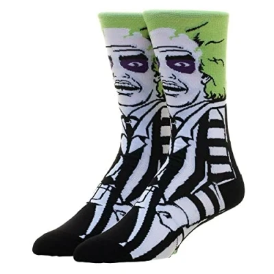 Image of EZB Horror Film Character Crew Socks Fun Gift Idea for Men &amp; Women Size 5 10 Beetlejuice