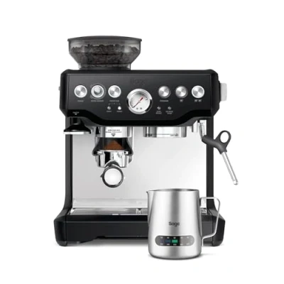 Image of Sage the Barista Express Espresso Machine, Bean to Cup Coffee Machine with Milk Frother, SES875BTR, Black Truffle