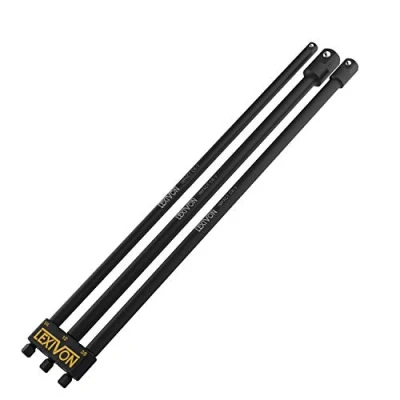 Image of LEXIVON Impact Grade Socket Adapter Set, 12&quot; Extension Bit with Holder 3 Piece 1/4&quot;, 3/8&quot;, and 1/2&quot; Drive, Adapt Your Power Drill to High Torque Wrench (LX 103)