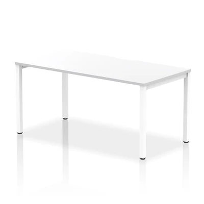 Image of Evolve Single White Frame Bench Desk 1600 BE106
